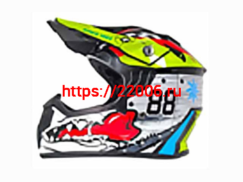 Мотошлем VIRTUE MD-911 Детский Кросс черно-серый с рисунком (M)