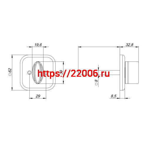 Ручка Fuaro (Фуаро) поворотная BKW8x75.K.TRD62 SSC-16 сатинированный хром ПЛАСТИК фото 2