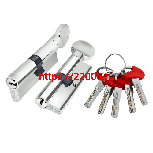 Цилиндровый Fuaro (Фуаро) механизм (D-PRO502-8/100) D-PRO5002-8Knob100(45+10+45) CP хром 5+1Key с верт. перекод.