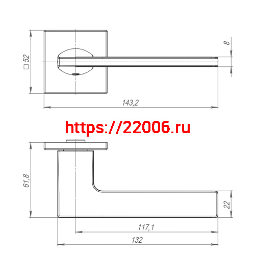 Ручка Punto (Пунто) раздельная K.ARC.Q52.MAIN SN-3 мат.никель фото 3