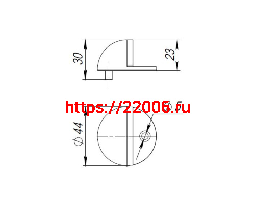 Упор Punto (Пунто) дверной напольный DFIX/F50 (DS PF-50) SG-4 мат.золото фото 3