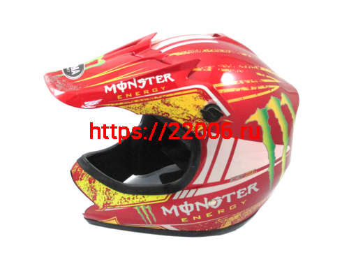 Мотошлем YM-210 KIDS Monster красный (M) Мотошлем YM-210 KIDS Monster красный (M)