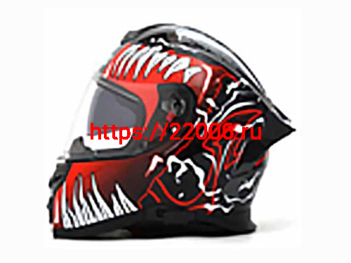 Мотошлем VIRTUE MD-820 закрытый с визором черный с рисунком VENOM (L)