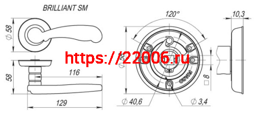 Ручка Fuaro (Фуаро) раздельная R.SM58.BRILLIANT (BRILLIANT SM) GOLD-24 золото 24К фото 3