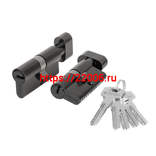 Цилиндровый Fuaro (Фуаро) механизм (200 ZM/80) 2000ZM Knob 80 (30+10+40) BL-24 черный 5Key с вертушкой