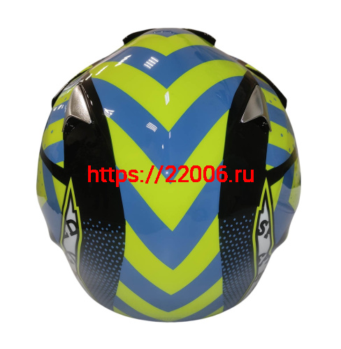 Шлем кроссовый KIRIN K27, черный, черн-бел, зелен-желт, размер L фото 9