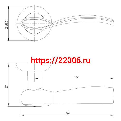 Ручка Punto (Пунто) раздельная FENIX ZR SN/CP-3 матовый никель/хром фото 3 Ручка Punto (Пунто) раздельная FENIX ZR SN/CP-3 матовый никель/хром фото 3