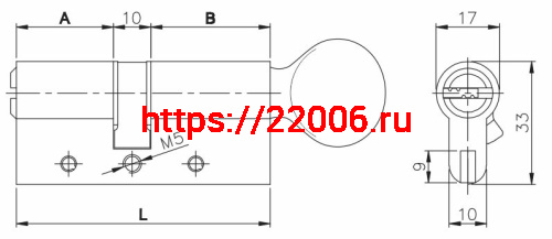 Цилиндровый механизм Kale kilit (Кале килит) с вертушкой 164 DBM-E/70 (30+10+30) mm никель 5 кл. фото 3