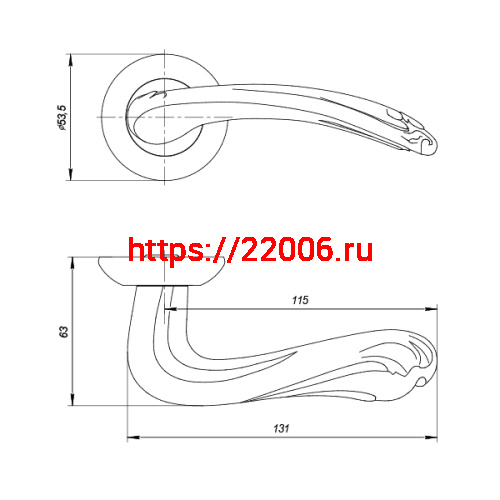 Ручка Punto (Пунто) раздельная LORENA ZR OS-9 античное серебро фото 3
