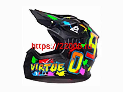 Мотошлем VIRTUE MD-911 Детский Кросс черный с рисунком (M) Мотошлем VIRTUE MD-911 Детский Кросс черный с рисунком (M)