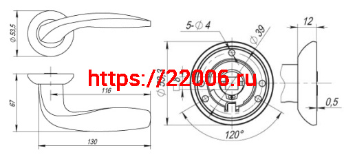Ручка Fuaro (Фуаро) раздельная R.RM54.VITA (VITA RM) SN/CP-3 матовый никель/хром фото 3 Ручка Fuaro (Фуаро) раздельная R.RM54.VITA (VITA RM) SN/CP-3 матовый никель/хром фото 3