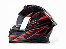 Мотошлем VIRTUE MD-820 закрытый с визором черный с серо-красным рисунком (M)