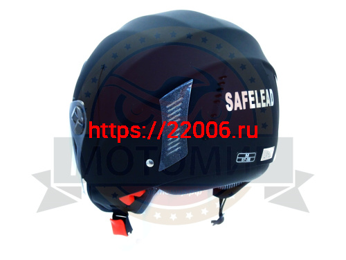 Шлем открытый "Safelead" HF-221 "колобки с доп. стеклом" мат. черный размер L фото 5