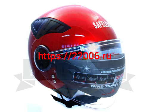 Шлем открытый "Safelead" HF-256 "колобки с доп. стеклом" красный L фото 4 Шлем открытый "Safelead" HF-256 "колобки с доп. стеклом" красный L фото 4