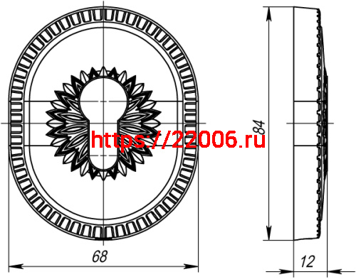 Декоративная накладка Armadillo (Армадилло) на цилиндр ET-DEC CL (ATC Protector 1) СР Хром фото 3