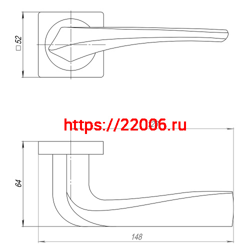 Ручка Punto (Пунто) раздельная K.QR52.METEOR (METEOR QR) SN/CP-3 матовый никель/хром фото 2 Ручка Punto (Пунто) раздельная K.QR52.METEOR (METEOR QR) SN/CP-3 матовый никель/хром фото 2