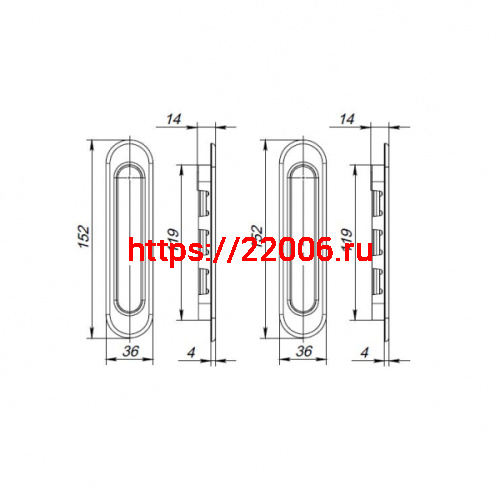 Ручка Punto (Пунто) для раздвижных дверей SH.SL152.010 (Soft LINE SL-010) BL черный фото 3