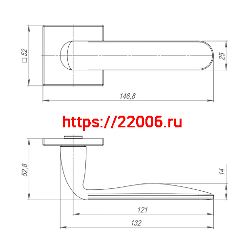 Ручка Punto (Пунто) раздельная K.ARC.Q52.EXTRA SN-3 мат.никель фото 3