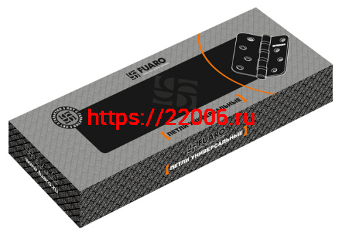 Петля Fuaro (Фуаро) универсальная IN4400U-R10 PB (4BB-R10 100x75x2,5) латунь фото 2