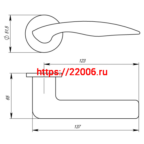 Ручка Armadillo (Армадилло) раздельная R.URS52.WAVE (WAVE URS) SN-3 матовый никель фото 4 Ручка Armadillo (Армадилло) раздельная R.URS52.WAVE (WAVE URS) SN-3 матовый никель фото 4