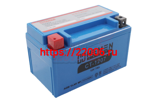 Аккумулятор 12В 7Ач HEMEN ENERGY CT1207 (UTX7A-BS(MF)) (кислотный, герметичный) (прямая полярн) (150*87*94мм)