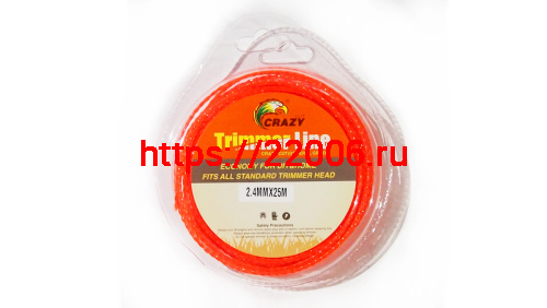 Леска триммерная (2,4*25м) CRAZY STONE крученая