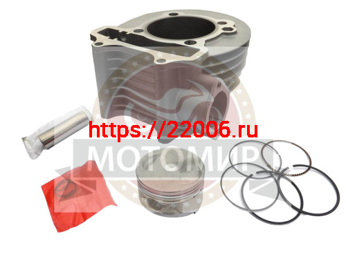 Цилиндр в сборе с поршнем 4-х такт.скут.(175см3) 61,00мм 157QMJ (пал D15mm+) 57 мм между шпильками