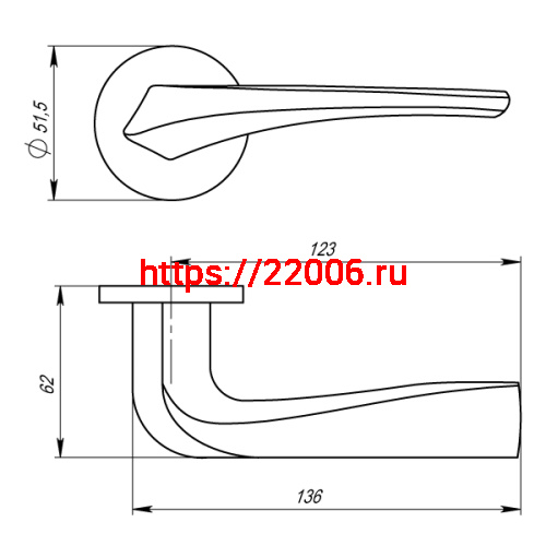Ручка Armadillo (Армадилло) раздельная R.URS52.FLAME (FLAME URS) SN-3 матовый никель фото 4