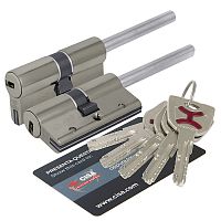 Цилиндровый механизм Cisa (Чиза) под вертушку (дл. шток) AP4S 0P3S7-81.12 (65 мм/30+10+25), НИКЕЛЬ