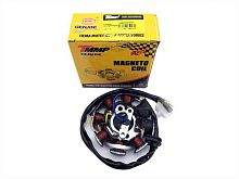 Статор генератора 139QMB 50cc 8 катушек (2 индукционные катушки) фишка 2 конт.+2 провода TMMP