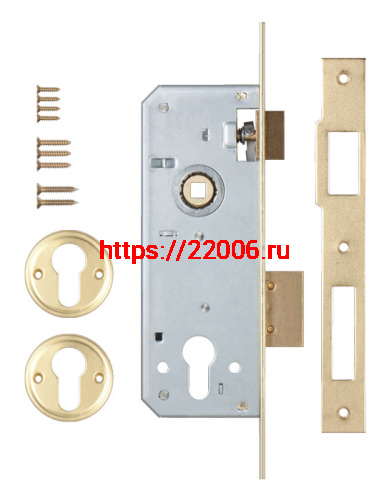 Корпус Kale kilit (Кале килит) врезного замка с защёлкой 152/R (35 mm) w/b (латунь) фото 2