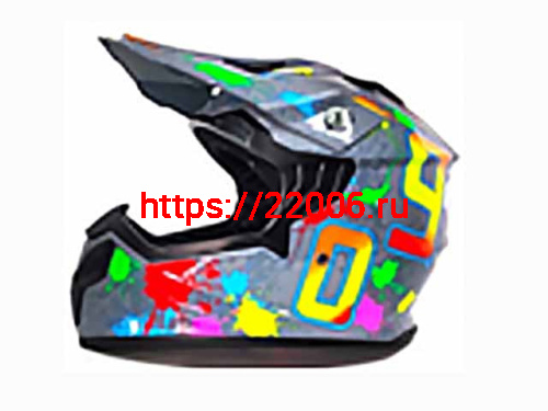 Мотошлем VIRTUE MD-911 Детский Кросс серый с рисунком (S)