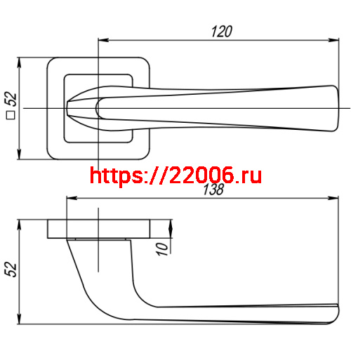 Ручка Punto (Пунто) раздельная K.QR52.SATURN (SATURN QR) BL-24 черный фото 3
