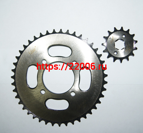 Звезда ведомая+ведущая 428*43-15 зубьев CG125/150 Звезда ведомая+ведущая 428*43-15 зубьев CG125/150