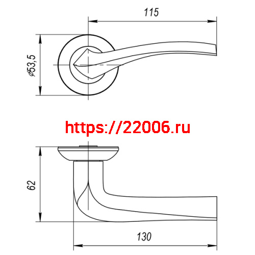 Ручка Ajax (Аякс) раздельная R.JR54.GLORIA (GLORIA JR) CF-17 кофе фото 3
