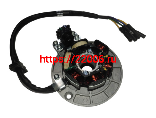 Зажигание 1P60 FMJ (на круглом основании) YX140-160 (4+2 катушки) 5 проводов (D75 x h30 мм)