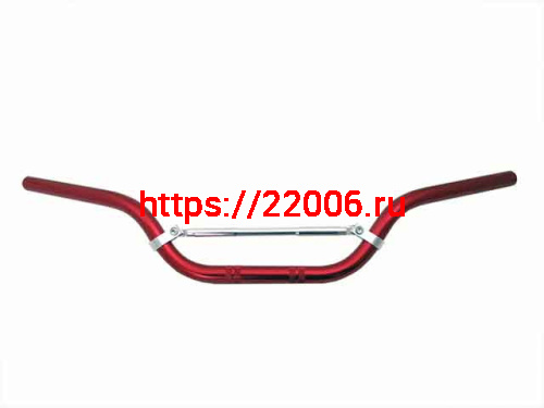 Руль алюминиевый с перемычкой на болтах средний (красный)