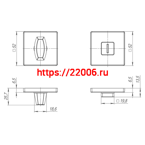 Ручка Fuaro (Фуаро) поворотная BK6.K.SL52 (BK6 SL) SSC-16 сатинированный хром фото 3 Ручка Fuaro (Фуаро) поворотная BK6.K.SL52 (BK6 SL) SSC-16 сатинированный хром фото 3