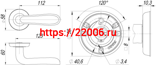 Ручка Fuaro (Фуаро) раздельная VIRGINIA SM AB-7 матовая бронза фото 2 Ручка Fuaro (Фуаро) раздельная VIRGINIA SM AB-7 матовая бронза фото 2