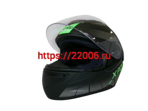 Шлем TVS RACING (Индия) XPOD DULL BLACK NEON GREEN размер XL фото 6