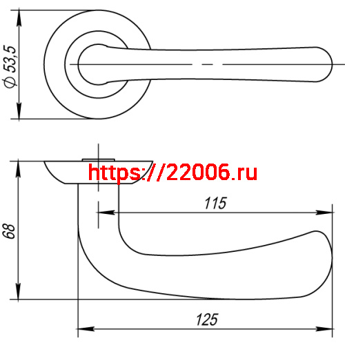 Ручка Punto (Пунто) раздельная SIMFONIA TL SG/GP-4 матовое золото/золото фото 4 Ручка Punto (Пунто) раздельная SIMFONIA TL SG/GP-4 матовое золото/золото фото 4