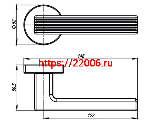Ручка Armadillo (Армадилло) раздельная R.URB52.LINE (LINE URB6) BPVD-77 вороненый никель фото 3 Ручка Armadillo (Армадилло) раздельная R.URB52.LINE (LINE URB6) BPVD-77 вороненый никель фото 3