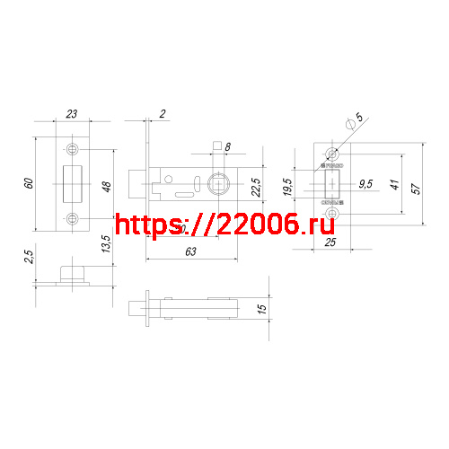 Защелка Fuaro (Фуаро) врезная MAGNM12-50-25 (M12-50-25) BL черный фото 2 Защелка Fuaro (Фуаро) врезная MAGNM12-50-25 (M12-50-25) BL черный фото 2