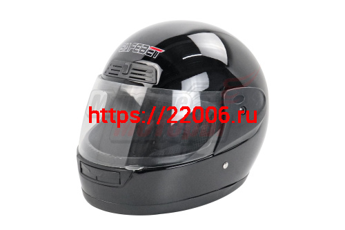 Шлем SAFEBET HF-109 чёрный глянцевый ОДНОЦВЕТНЫЙ "S,M,L,XL,XXL" (интеграл)