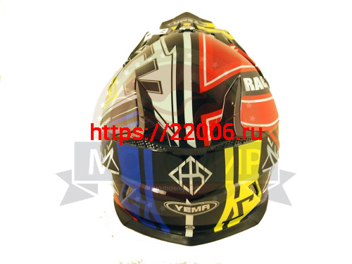 Шлем кроссовый YM-915 "YAMAPA", бело-синий, бело-красный, черно-желтый, размер S фото 3