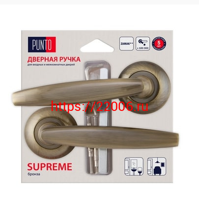 Ручка Punto (Пунто) раздельная SUPREME ZR/HD ABG-6 бронза Ручка Punto (Пунто) раздельная SUPREME ZR/HD ABG-6 бронза