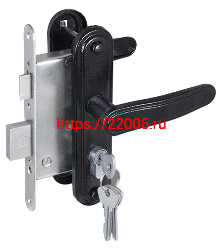 Замок Zenit (Зенит) врезной цилиндровый с защёлкой в комплекте с ручкой ЗВ4-3.03 (черный), 4 кл. Замок Zenit (Зенит) врезной цилиндровый с защёлкой в комплекте с ручкой ЗВ4-3.03 (черный), 4 кл.