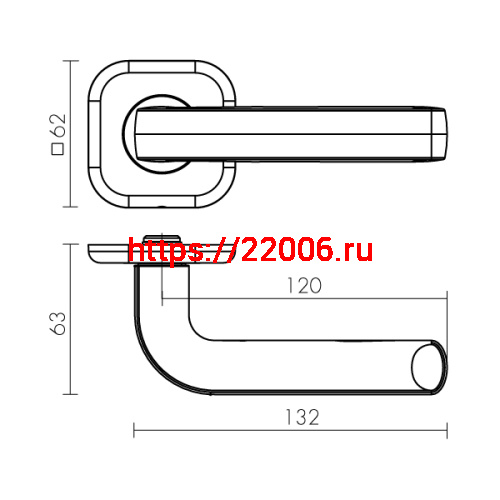 Ручка Fuaro (Фуаро) раздельная TOR XL (хром) CP-8 квадрат 8х150 мм (стяжки М4,30х60х40 мм) фото 3 Ручка Fuaro (Фуаро) раздельная TOR XL (хром) CP-8 квадрат 8х150 мм (стяжки М4,30х60х40 мм) фото 3