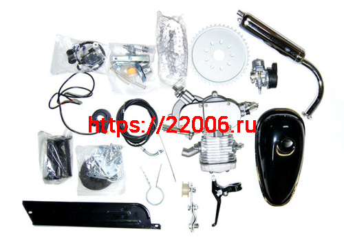 Двигатель 80см3 (веломотор, полный комплект для установки) Двигатель 80см3 (веломотор, полный комплект для установки)