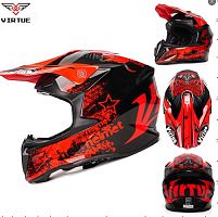 Мотошлем VIRTUE MD-902 Кросс красно-черный (S)